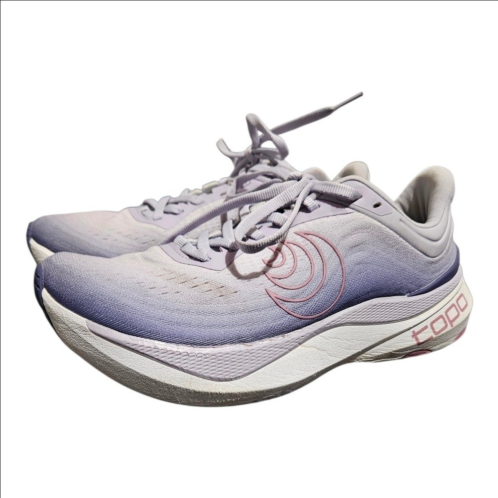 Topo Athletic Aura Purple Lilac Road Running Shoes Womens 9.5 5mm Drop Sneakers